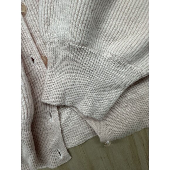 Vintage Yarnworks Women’s Cardigan Sweater Pink Lambswool Angora Blend Ribbed XL - Picture 5 of 8
